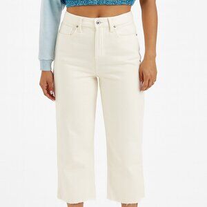NWT Outland Denim Sienna White Jeans Cropped Wide Leg Size 25